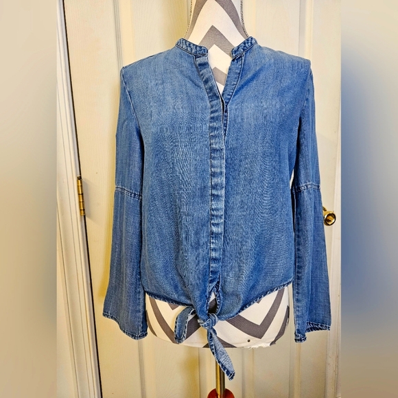 Velvet Heart Tops - Velvet Heart Long-Sleeved Denim Shirt